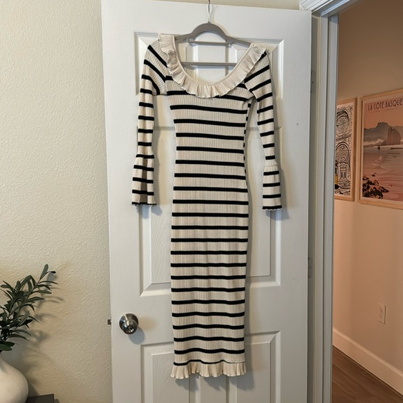MIDI STRIPED DRESS - Picture 4 of 10